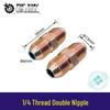 1/4 Double-Ended Metal Thread Connector for Air Compressor Cleaning Machine