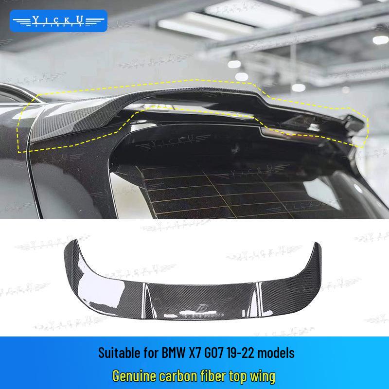 Compatible with BMW X7: Carbon Fiber FD Style Front Lip Splitter, Rear Lip Corner Covers, Side Skirts, Roof Spoiler, Diffuser (2019-2022)