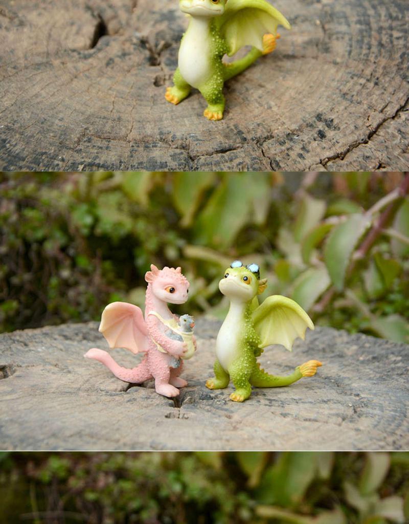 Adorable Cartoon Dragon Resin Ornament - Dinosaur Figure Gift for Friends & Teachers