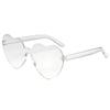 Love Heart Shape Sunglasses Women Rimless Frame Tint Clear Lens Colorful Sun Glasses Female Red Pink Yellow Shades Travel