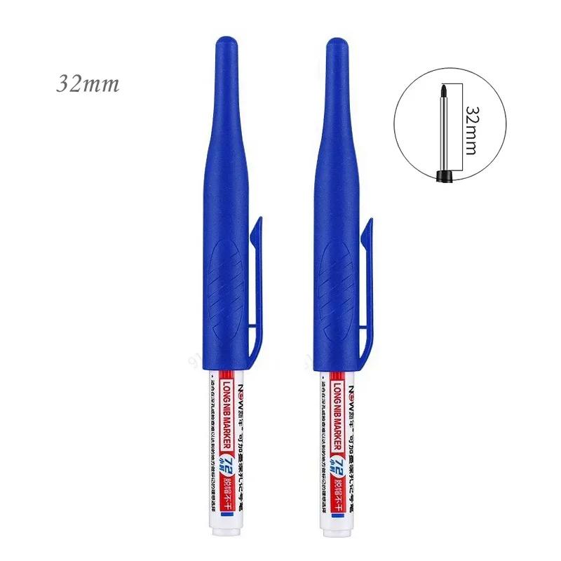 32/20mm Waterproof White Oily Deep Hole Long Nib Head Markers Pen Set for Metal Perforating Bathroom Woodworking Decoration Tool