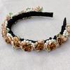 Stylish Plastic Hair Accessory Pearls Floral Accent Hairband Formal Casual Outfits Women Girls Long Wear Headwear