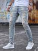 Petit de Français Men's Distressed Skinny Jeans, Chinos, Casual, Vintage, Bootcut, Loose Fit, Size D-48 (Size 30, Standard, Blue)