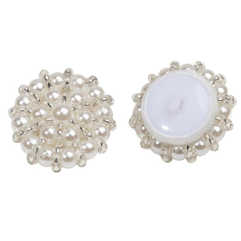 Multuse Pearls Buttons For Clothing Resin Bead Buckle Easy To Sewing For Shirts Dresses And Coat All Matching Garment
