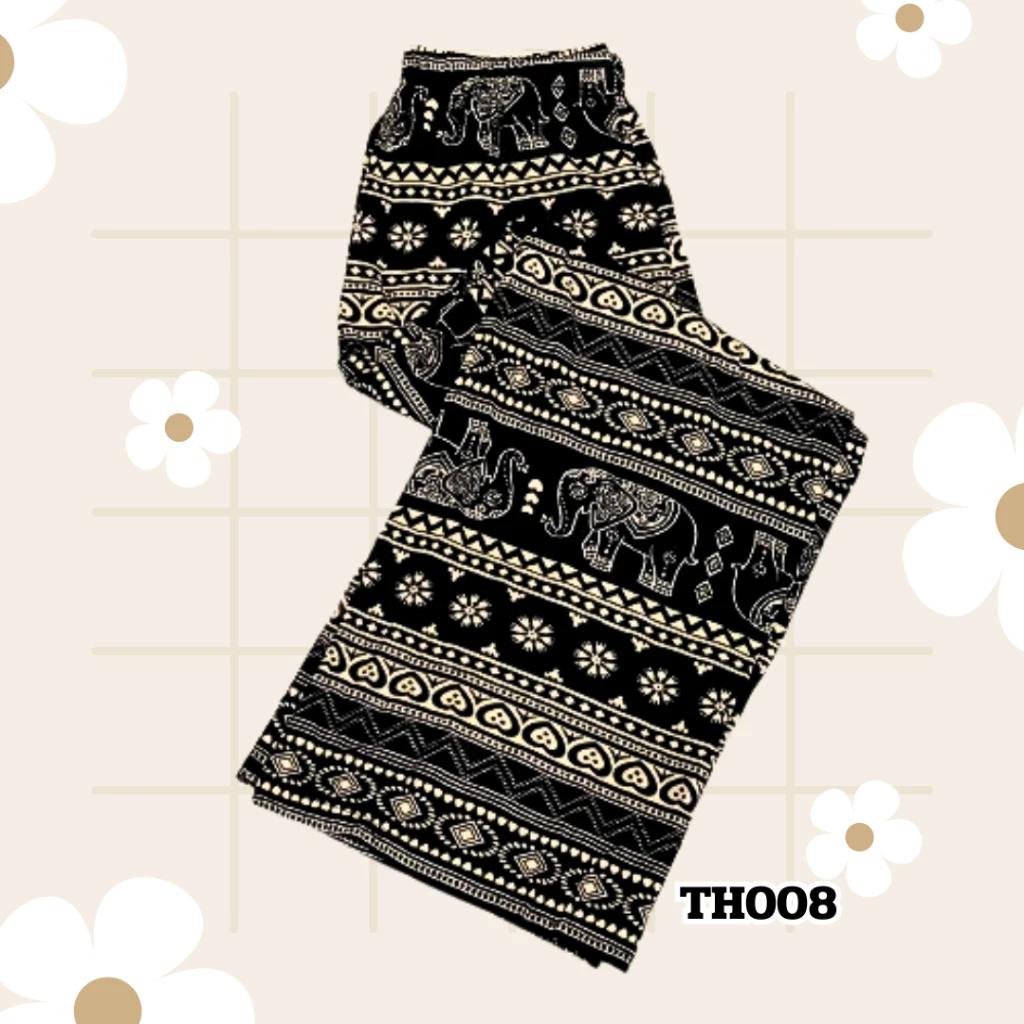 Elephant Pants Adjustable Elastic High Waistband Strap Loose Leg Unisex Man Women Print Thailand Casual Streetwear Beach Bohemian Retro Vintage