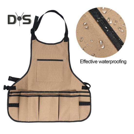 Șorț pentru scule de grădinărit, șorț de lucru din pânză Oxford 600D, rezistent, cu 14 buzunare, organizator impermeabil pentru amenajarea peisagistică