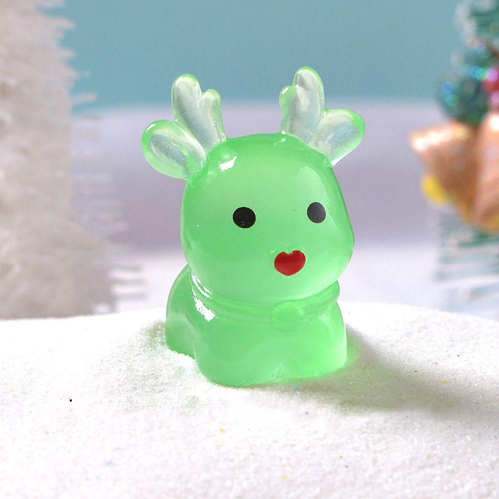 20pcs Resin Crafts Elk Miniature Figurines Cartoon Small Deer Statue Christmas Gift