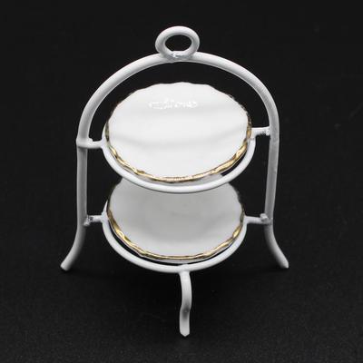 3 Pieces 1/12 Dollhouse Miniature Furniture White Cake Stand Dish Kitchen Tableware Room Decor