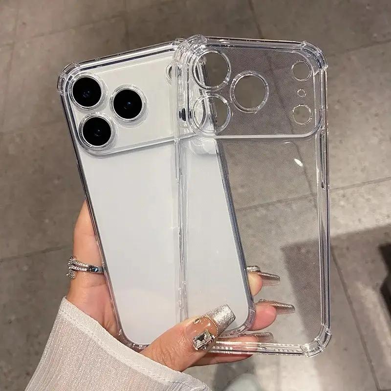 Luxury Shockproof Transparent Phone Case For 17 Air 16 15 14 13 12 11 Pro Max 16E 7 8 Plus X XS XR SE2 Bumper Cases Cover