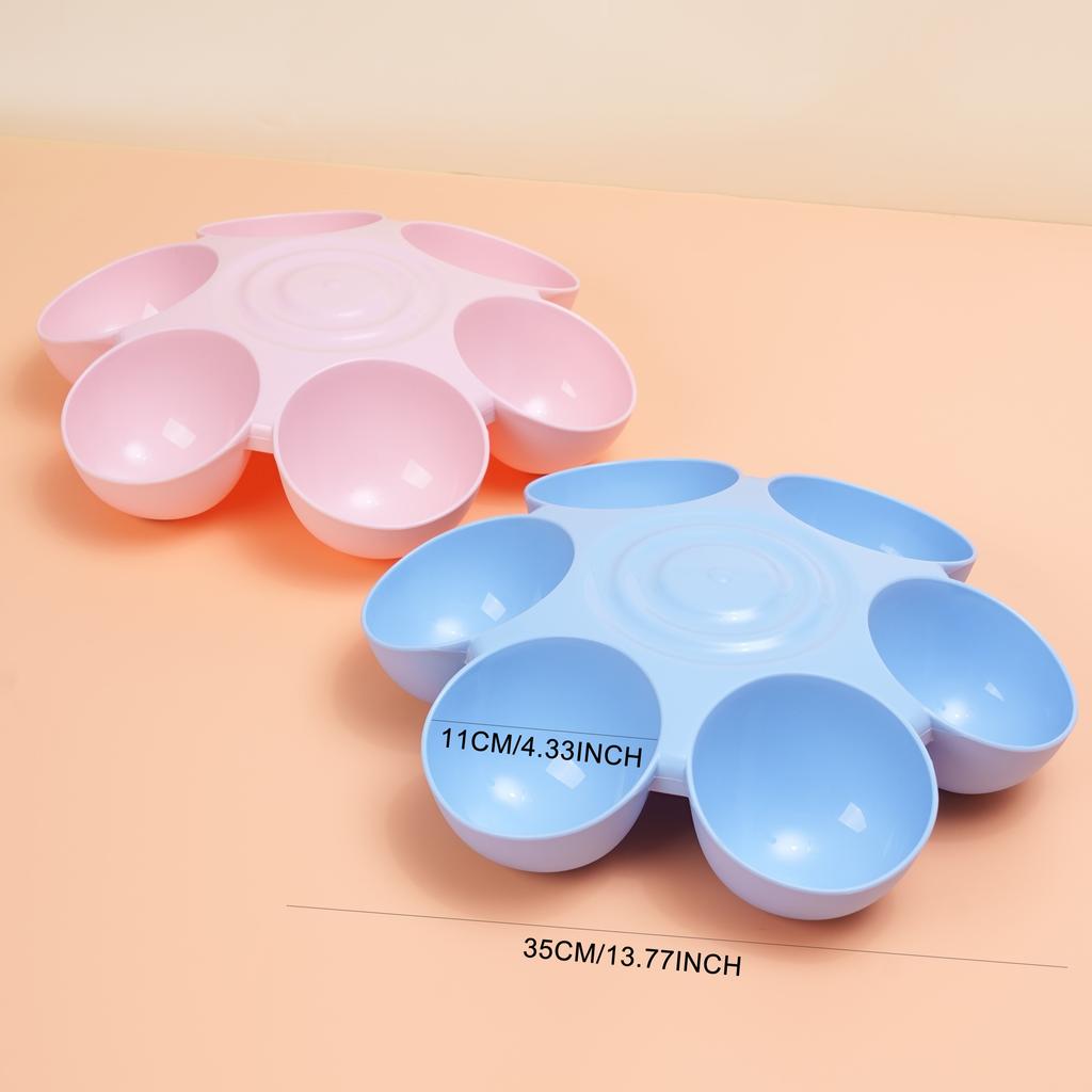 6-in-1 Petal-Shaped Pet Bowl, 35cm/13.77inch Tilted Pet Feeder, Non-Slip Base Cat & Dog Dish for Food & Water, Multi-Color Pet