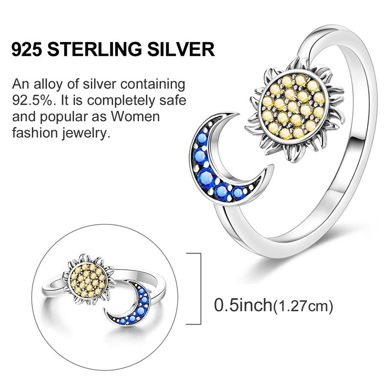 Original 925 Silver Ring Mushroom Cherry Feather Open Rings for Women Girls Jewelry Birthday Anniversary Engagement Gifts