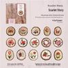 Mò Mò Wood Grain Embossed Stickers: Retro Floral Art Series, 6 Styles