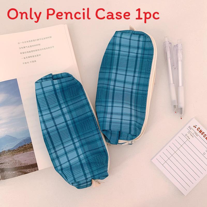 Retro Cotton Pencil Case With Salt Pattern For School And Office Use