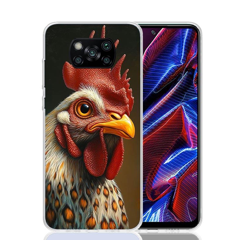 

Chicken Hen Rooster Phone Case For Xiaomi Poco F7 Ultra X7 X6 Pro X5 Redmi 15 15C 13 13C 12 12C 10 10A 10C 9 9A 9C 9T Shell Poco Xiaomi Poco F7