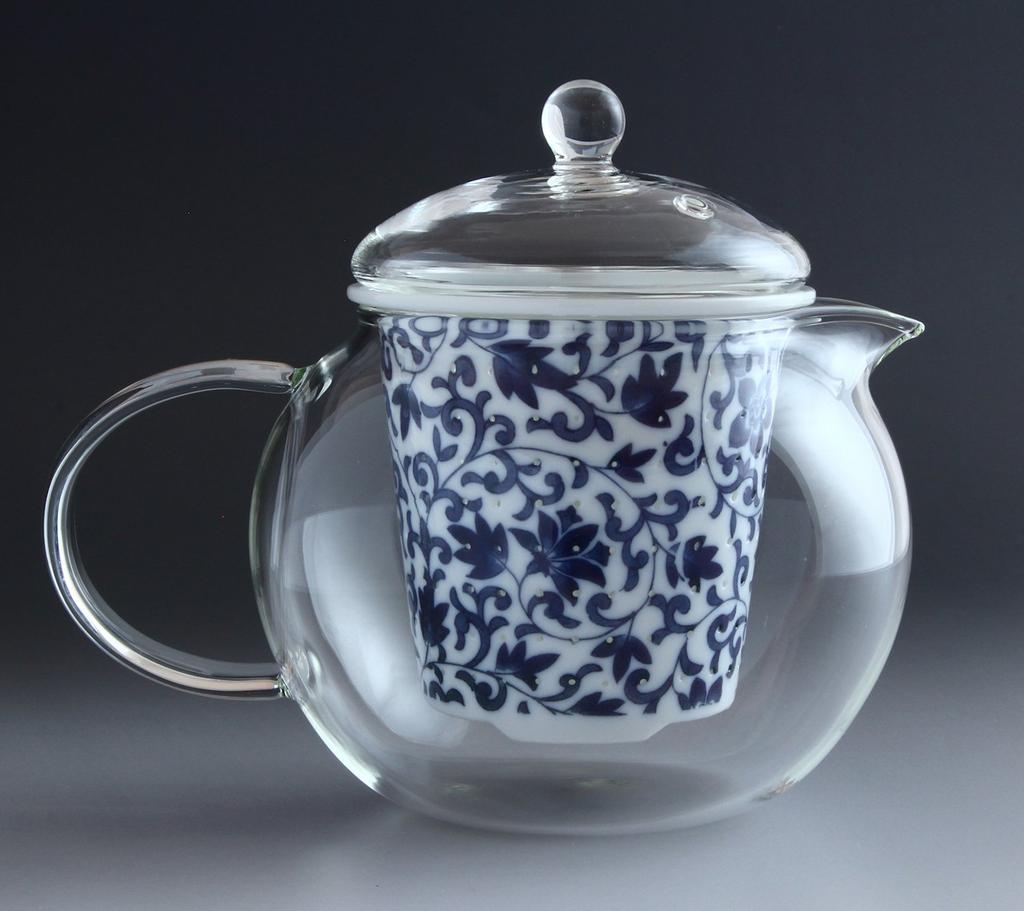 Toyo Ceramics Arita Ware Celand Glass Stylish Pot, Tessen Arabesque Pattern, FC-550C