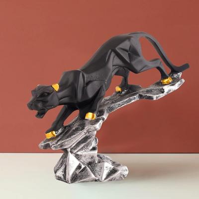 Black Cheetah Showpiece for Home Decor Showpiece | Cheetah Statue for Home Decorative Showpiece Item (Multicolor)