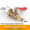 1pcBrass Ball Valve 4-12mm Hose Barb 1/8''1/2''1/4'' Male Thread, Female Thread Joint, Straight Joint, for Water, Oil, Fuel Pipe