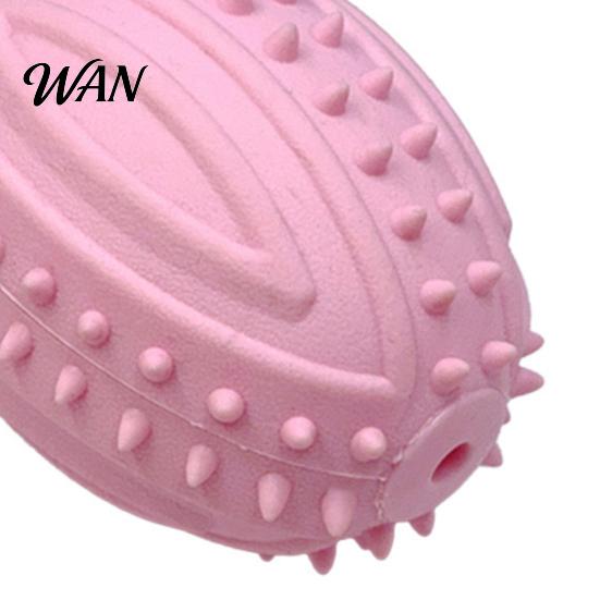 Raised Texture Dog Toy Teething Toys with Spike Teeth Cleaning Ball Bite-Resistant Rugby Interactive With Sound for Small Medium Large Dogs