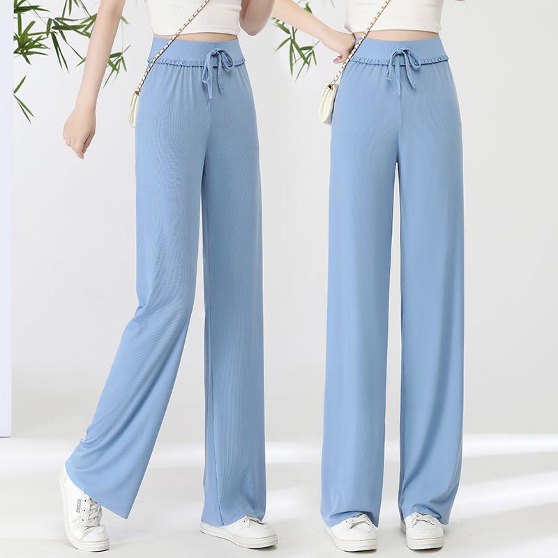 

DIMANAF 2023 Корея Женщины больших размеров Летний стиль Мода Свободный показ с высокой талией Тонкие брюки Универсальные и повседневные брюки