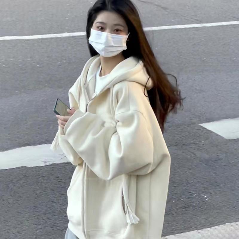 Damen Langarm Kapuzenpullover V-Ausschnitt Lockere Pullover Oberteile Einfarbig Sweatshirts