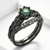 Ring Fashion New Women's Ring Gun Black Inlaid Emerald Jewelry