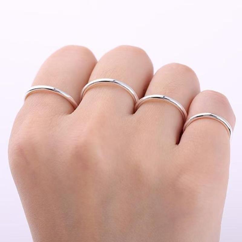 

Women s 999 Sterling Silver Smooth Band Round Bar Ring - Simple Love Couple Matching Design 999 Silver, Contact Customer Service