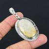 Sisters Day Deal Oval Fossil Coral Gemstone Handcrafted Wife Pendant 925 Silver