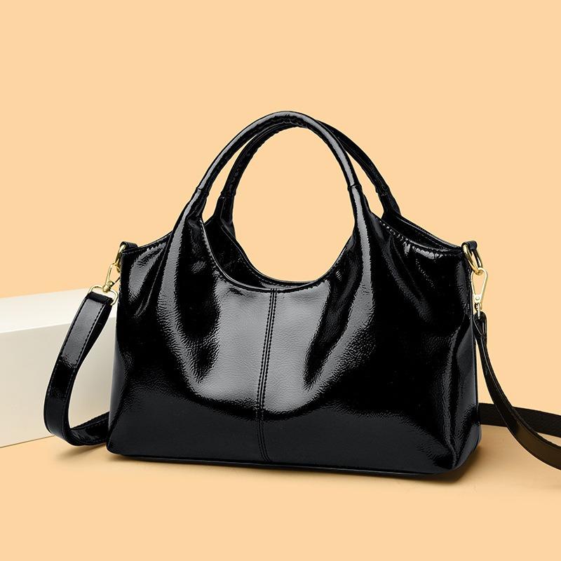 Handbag Bag Women's New High-end Feeling Batch Glossy Messenger Bag Trendy Commuter Bag Vegetable Basket Bag