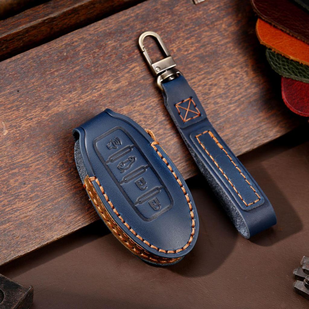 Premium Handmade Leather Car Key Cover for Nissan - All-Inclusive Protection
