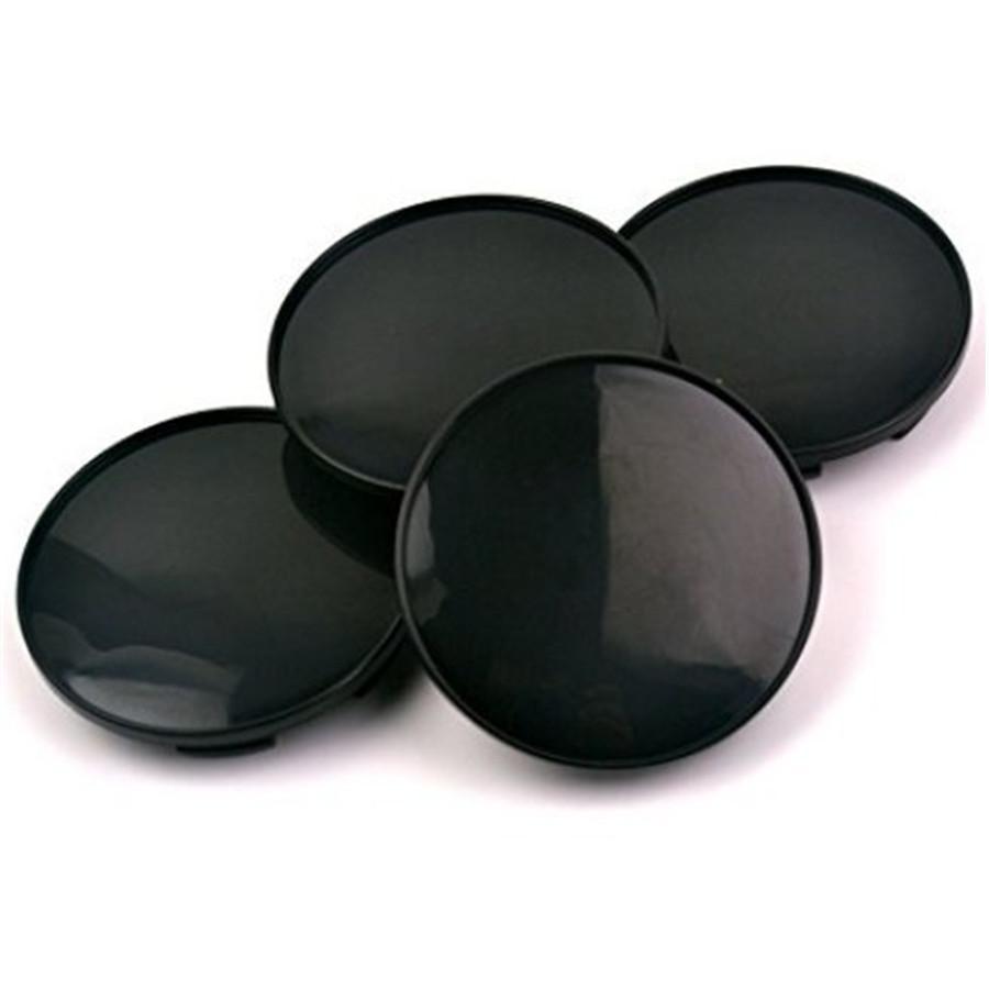 58mm/ 53mm Černé ABS středové krytky nábojů kol auta Dekorativní kryt Sada 4 ks