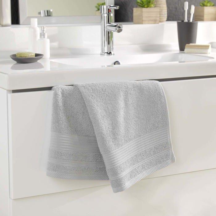 Serviette de toilette 50 x 90 cm Tendresse gris perle