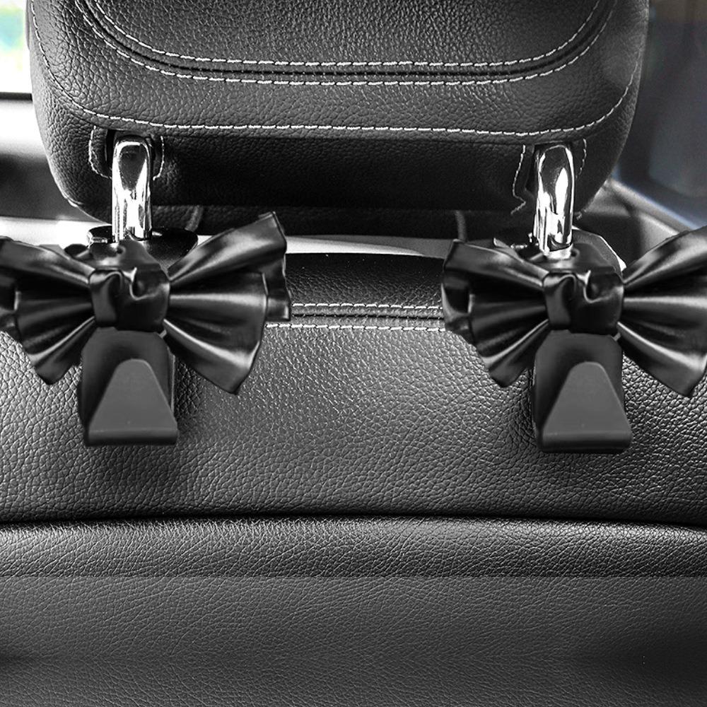 1pair Creative Multi-functional Car Seat Hook Simple Bowknot Vehicle Storage Hanger Universal Storage Hook Auto Organization