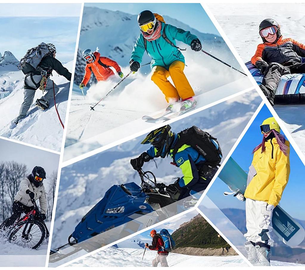 Lalapala Snow Goggles 180° Wide View, Dual Anti-Fog Lens, UV Protection, OTG Over-Glasses, Frameless for Ski and Snowboard