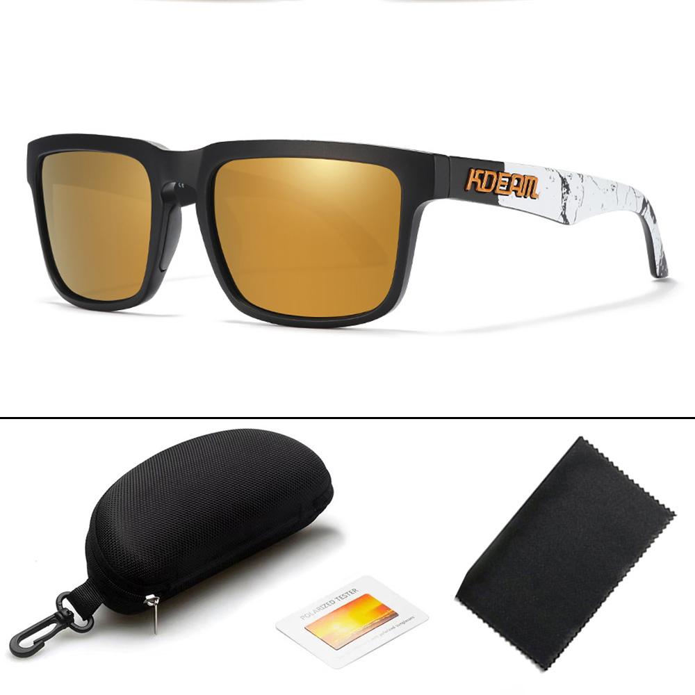 KDEAM Unisex Square Polarized Sunglasses Outdoor Retro Style Lightweight Comfortable Fashion Women Sun Glasses With Hard Case