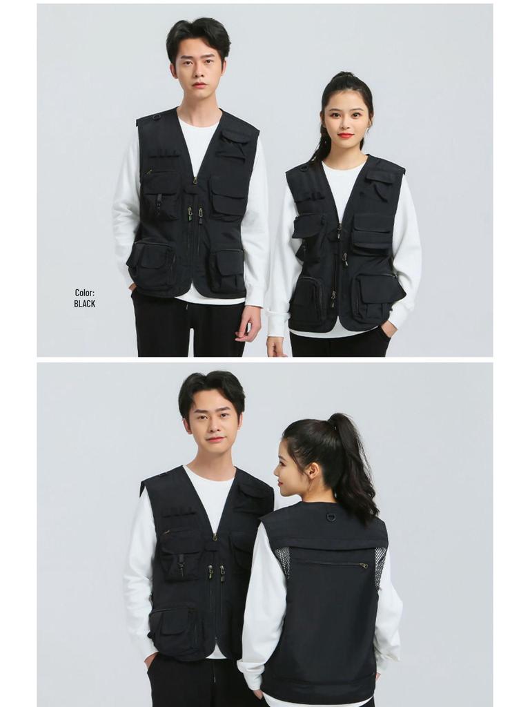 Customizable Multi-Pocket Photography Vest: Tactical Workwear for Directors, Reporters, and Media Professionals