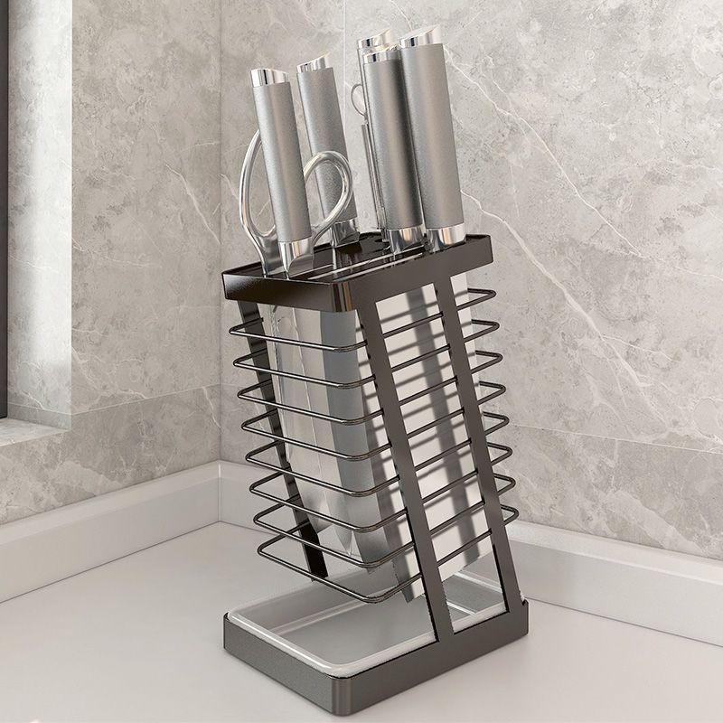 

304 Stainless Steel Kitchen Knife & Cleaver Holder with Draining Function