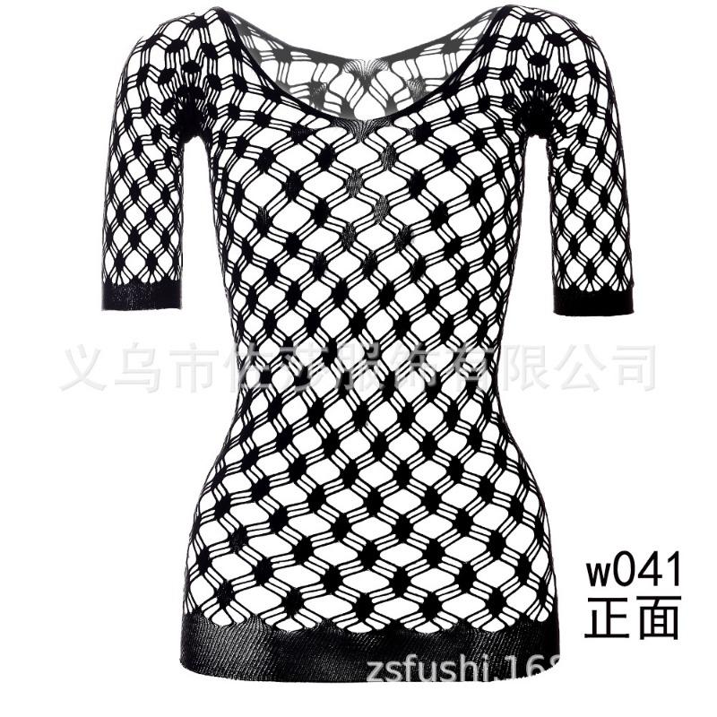 Sexy Lingerie Women's Transparent Hollow Stockings Tights Net Suit One-piece Open-gear Suspender Uniform