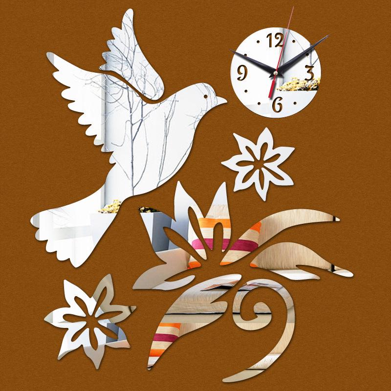 Silent Acrylic Mirror Wall Clock - Personalized DIY Decor for Living Room