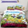 3pcs Plants Vs. Zombies Pattern Bedding Set Duvet Cover Set Includes Duvet Cover &pillowcases, Perfect All Season Bedroom Decoration & Gift