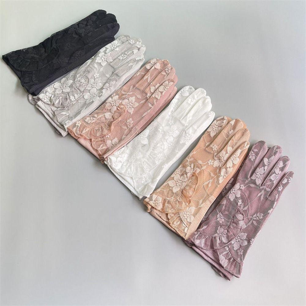 Anti-Slip Sunscreen Gloves Thin Touch Screen Gloves Elegant Transparent Gloves  Outdoor Cycling