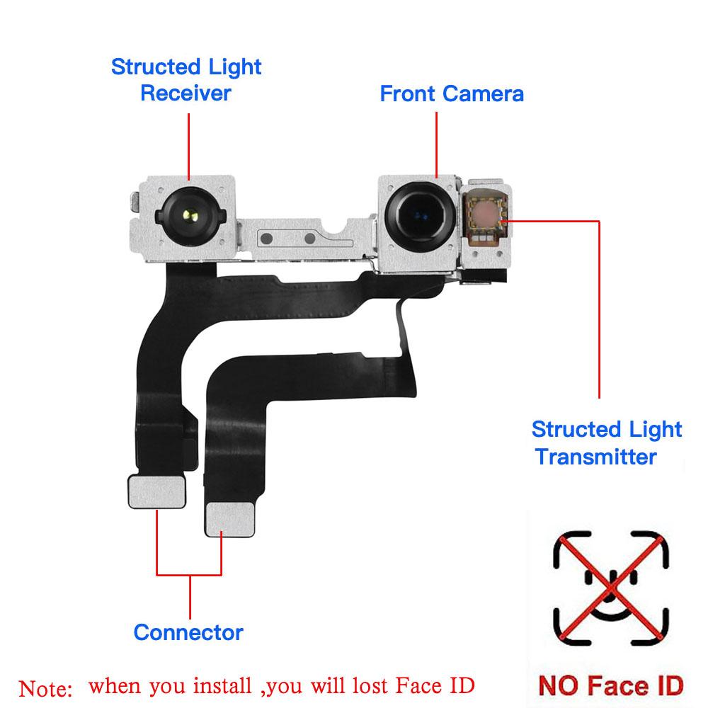 Front Camera For Phone X XR XS 11 12 Mini Pro Max Face Camera Module Flex Cable No Face ID Repair Replacement Part