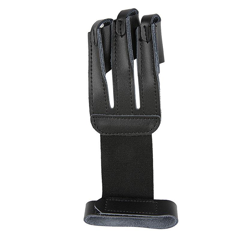 Justerbara Bågskytte Tre Fingerhandskar Recurve Båge Skyddshandskar Kohudsläderhandskar Ärm Fingerskydd För Skytte