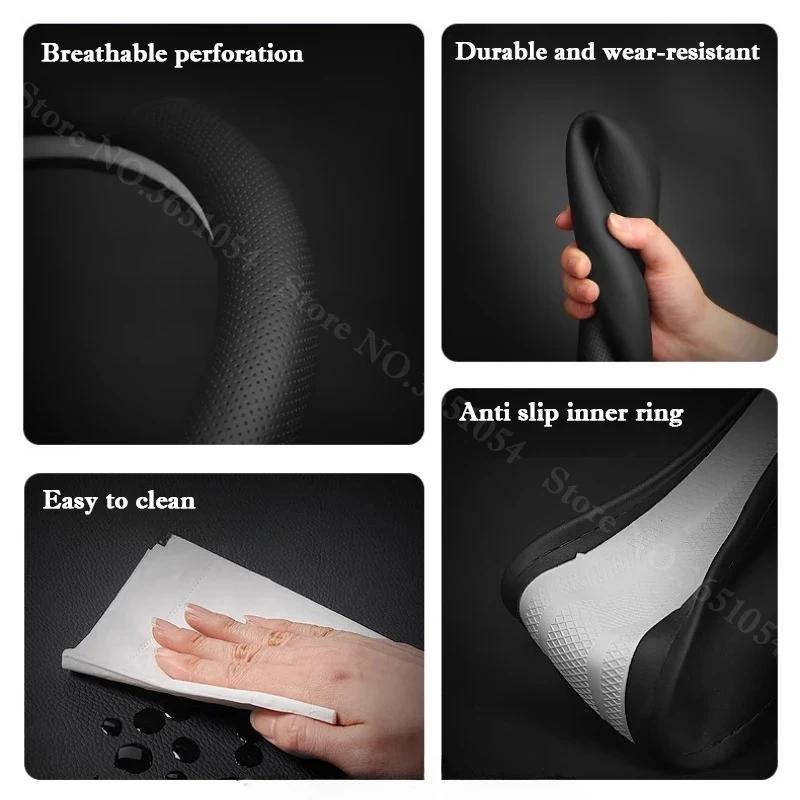 For BYD Tang L ATTO 8 Car Steering Wheel Cover Napa Leather Ultra-thin Anti Slip Car Handle Covers Interior Decor Accessories