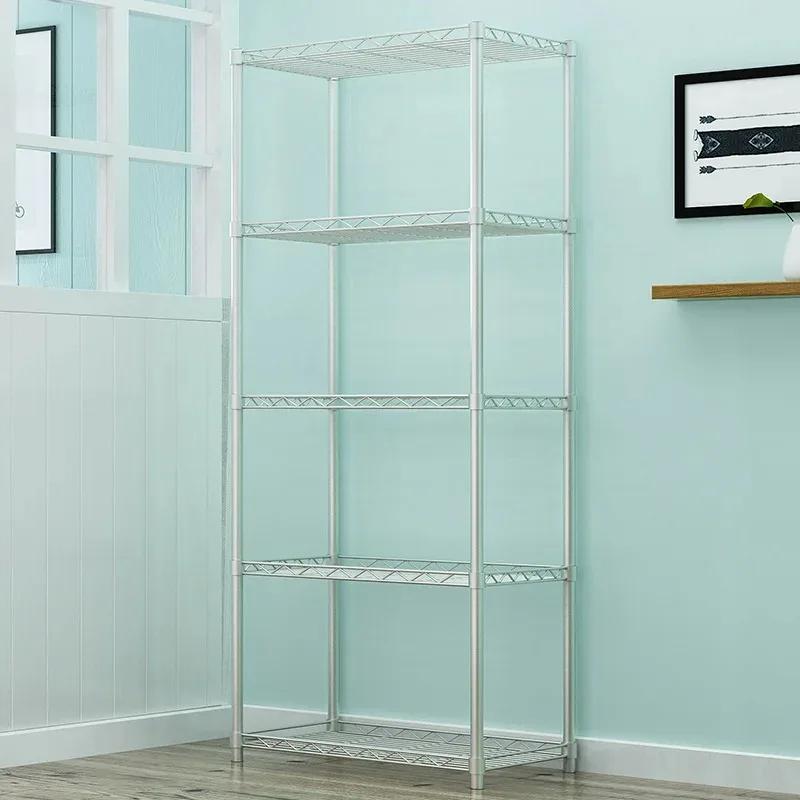 3/5-warstwowy stojak do przechowywania, żelazny organizer na drobiazgi, stojak podłogowo-sufitowy, kuchenny stojak na mikrofalówkę, akcesorium do przechowywania