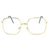 Anti-UV Oversized Eyeglasses Anti Blue Light Glasses Metal Frame Eyewear Vintage Square Glasses