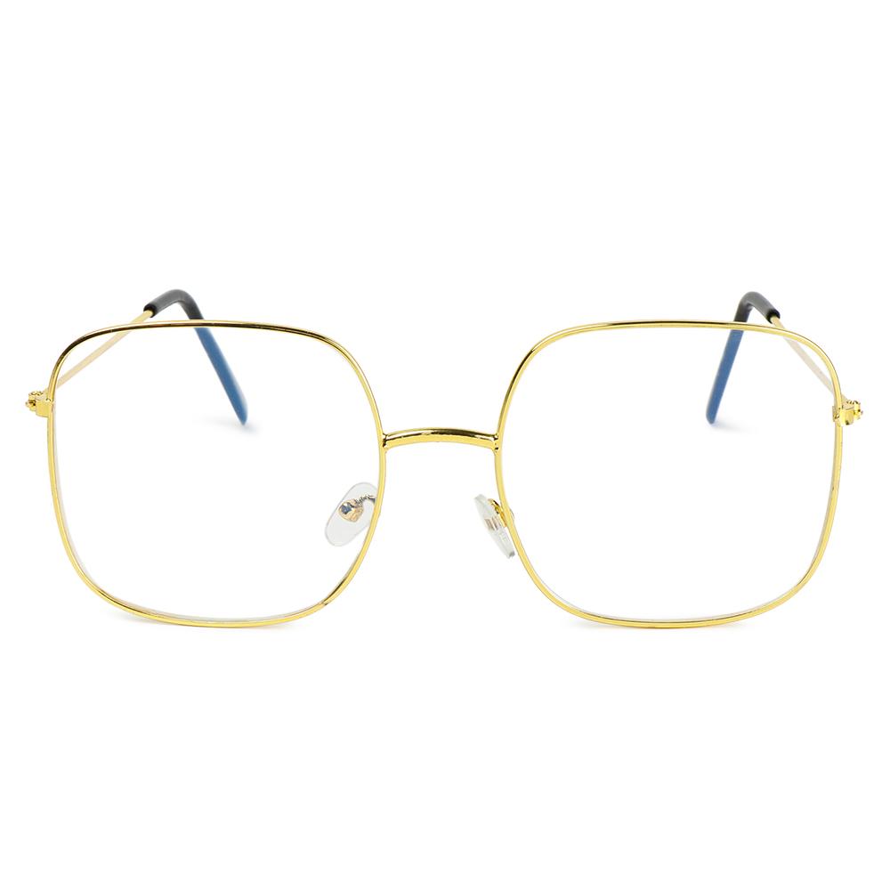Anti-UV Oversized Eyeglasses Anti Blue Light Glasses Metal Frame Eyewear Vintage Square Glasses