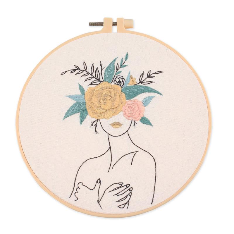 

Human Body Art Embroidery Kit DIY Stitching Set with Needles Thread Patterns Creative Handcraft Gift for Adults Embroidery shed&Canvas 30x30cm