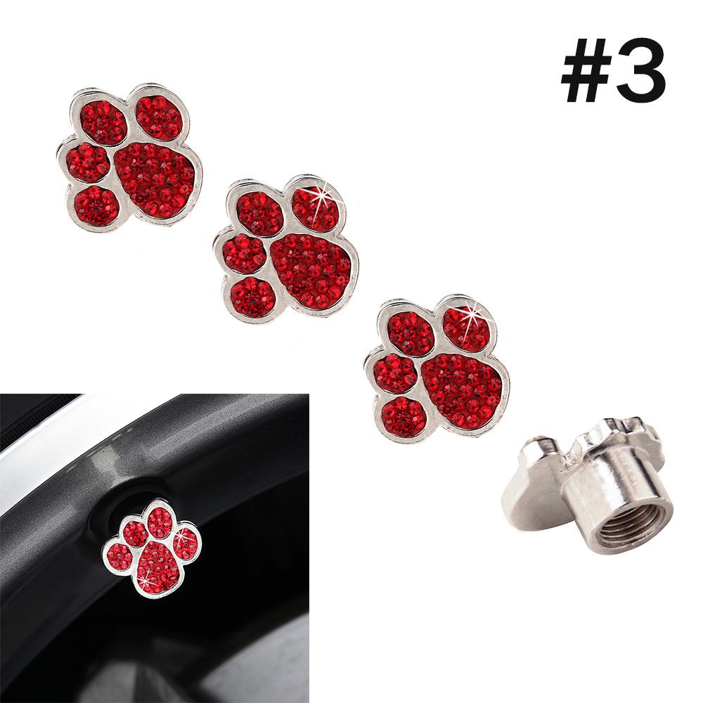 DSYCAR 4 Teile/satz Auto Rad Reifen Vorbau Luftkappen Pfote Diamant Staub-proof Caps Handgefertigte Strass Auto Reifen Ventil kappen