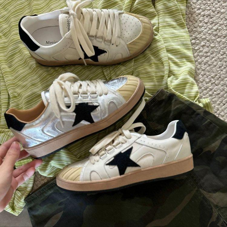 Star board shoes women's 2025 autumn new leisure sports retro German training shoes outdoor breathable white shoes running shoes