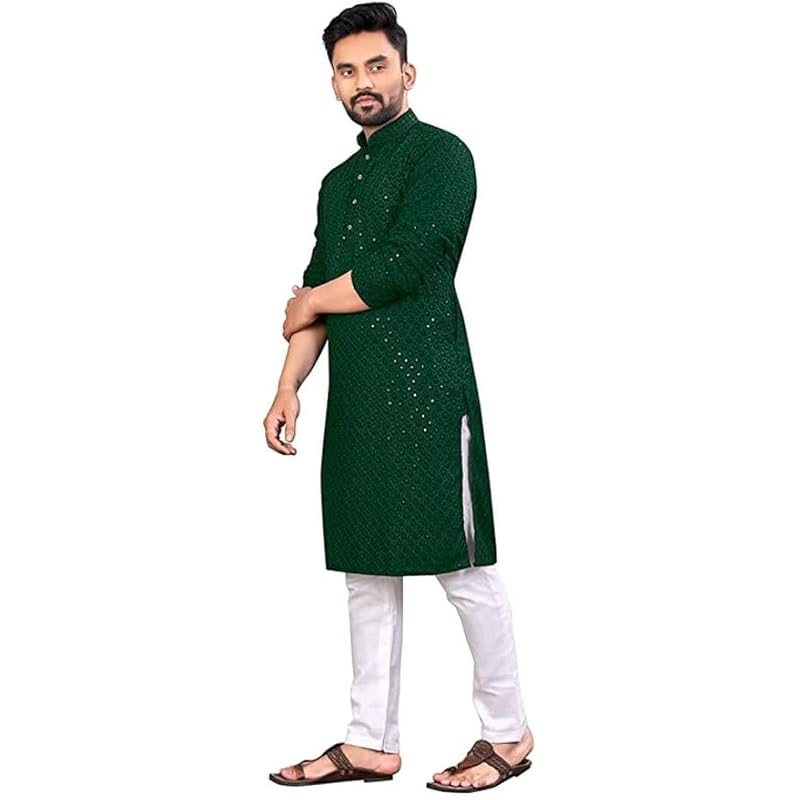 LookMark Present Men's Pure Rayon Chikankari Sequins Kurta||Men's Chikankari Purple Coloured Kurta|| AZ-LM-OG-Kurta 11 P